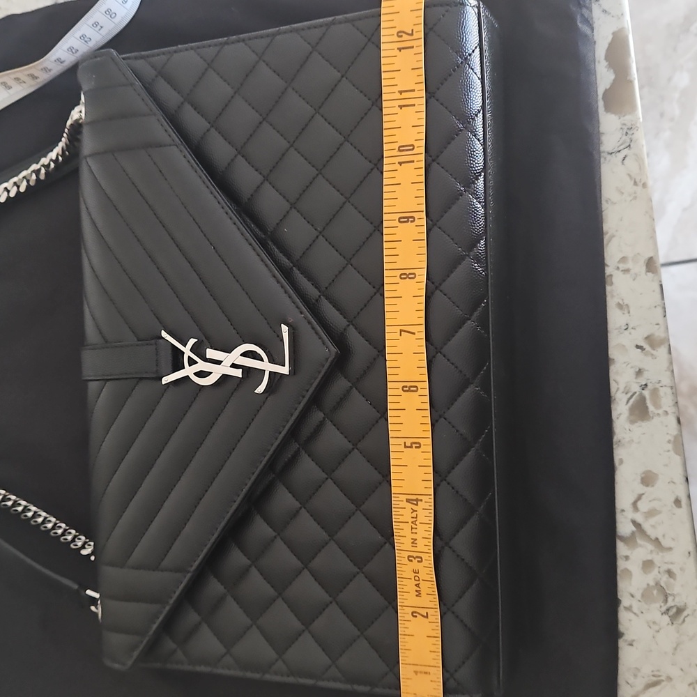 Yves Saint Laurent Black Envelope in Matelasse Lambskin - EUC - Picture 13 of 16